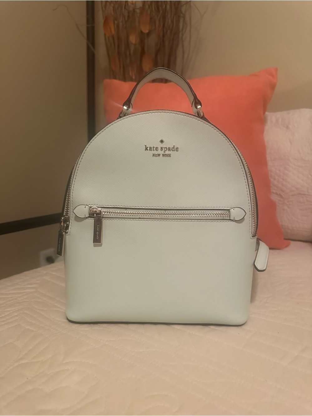 kate spade white saffiano leather mini backpack